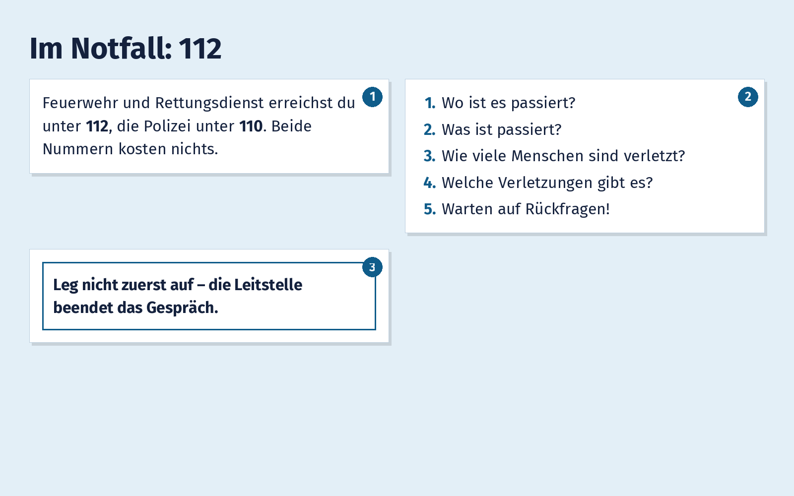 Textbild „Der Notruf“, erste Fassung